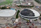 Esgrima monta pistas no corredor da Arena 1 após incêndio no Velódromo