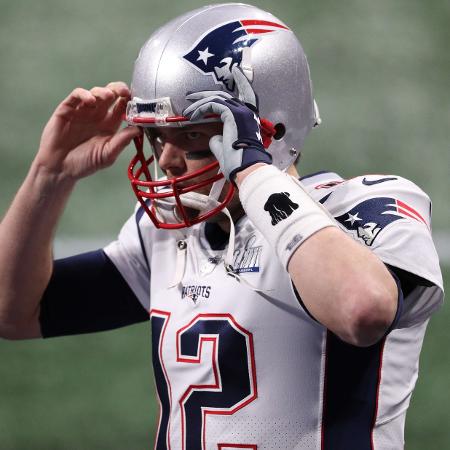Tom Brady aquecimento Patriots Rams NFL - Patrick Smith/AFP