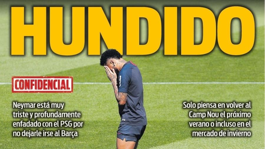 Capa do jornal Sport após Neymar ficar no PSG - Divulgação/Sport