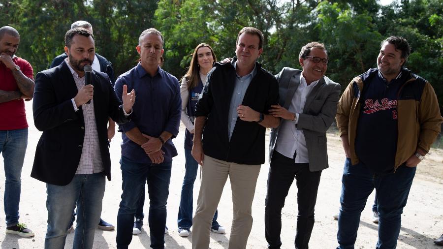 Mario Bittencourt, presidente do Fluminense, em evento com o prefeito Eduardo Paes, Deley, Cláudio Caiado e Edmundo Coelho - Marcelo Gonçalves / Fluminense