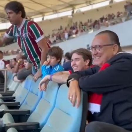 Galvão Bueno acompanhar o Fla-Flu no estádio do Maracanã - Reprodução