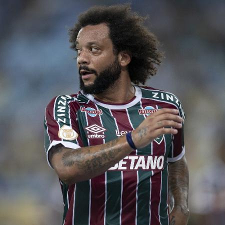 Marcelo, do Fluminense, durante partida contra o Cruzeiro, pelo Campeonato Brasileiro