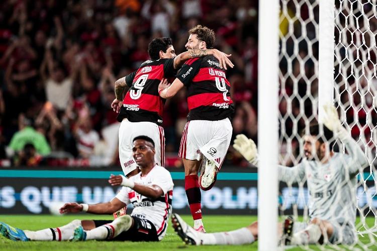 Léo Pereira, do Flamengo, celebra gol contra o São Paulo Léo Pereira, do Flamengo, celebra gol contra o São Paulo