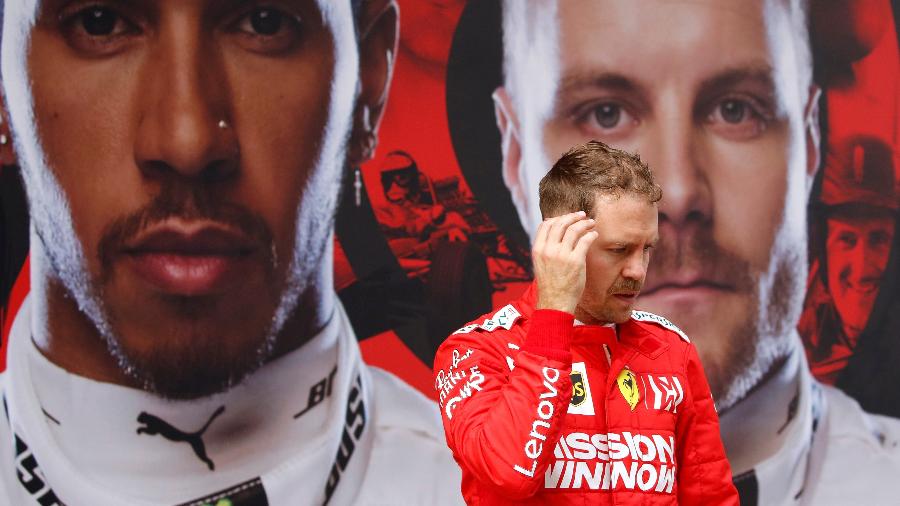 Sebastian Vettel, piloto da Ferrari, durante GP da China de Fórmula 1  - Aly Song/Reuters