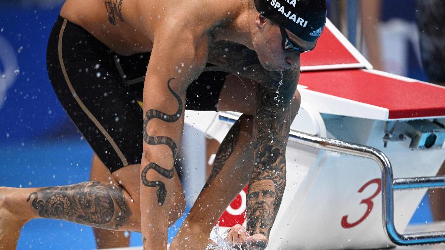 Pedro Spajari vai representar o Brasil na final do 4x100m masculino da natação - AFP