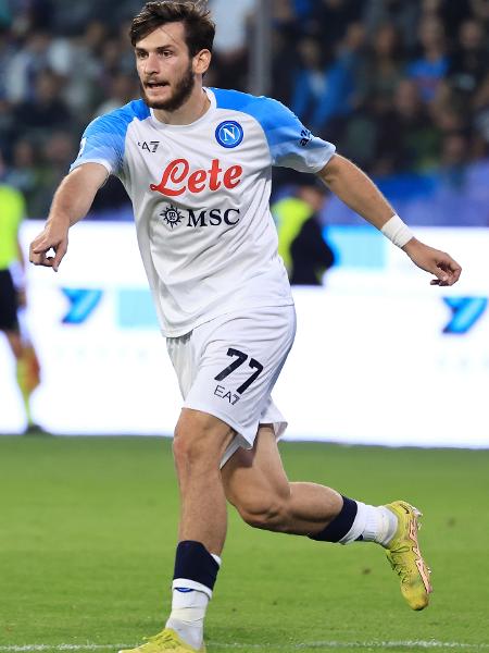 Khvicha Kvaratskhelia, jogador do Napoli - Giuseppe Cottini/Getty Images