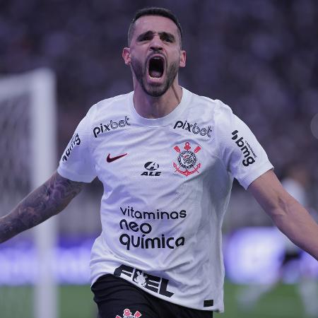 Renato Augusto comemora gol marcado pelo Corinthians contra o América-MG, pela Copa do Brasil