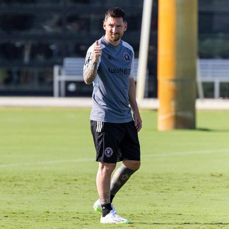 Messi durante treino do Inter Miami