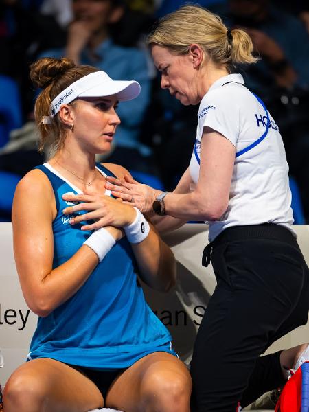 Beatriz Haddad Maia na segunda rodada do WTA 500 de Tóquio, no Japão, em 2024