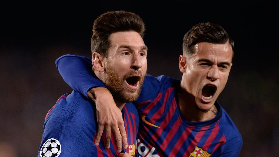 Messi comemora gol do Barcelona contra o Manchester United - PAU BARRENA / AFP
