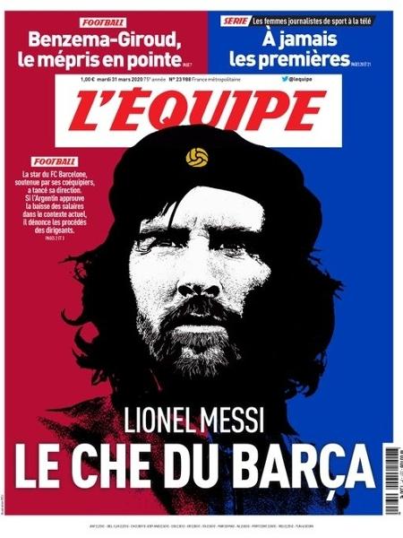 Jornal francês L"Equipe fez montagem de Messi como Che Guevara - Reprodução/L"Equipe