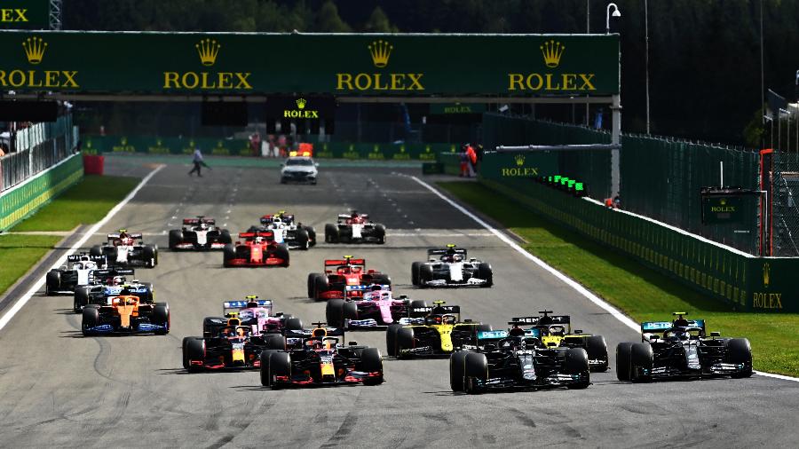 Largada do GP da Bélgica teve disputa principalmente entre Daniel Riccardo e Verstappen - Clive Mason - Formula 1/Formula 1 via Getty Images