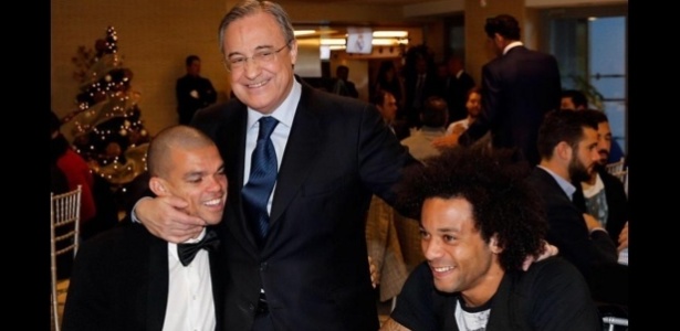 Presidente do Real demonstra carinho por Pepe (e) e Marcelo - Reprodução/Twitter
