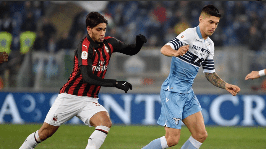 Lucas Paquetá, durante partida entre Milan e Lazio - Divulgação/Lazio