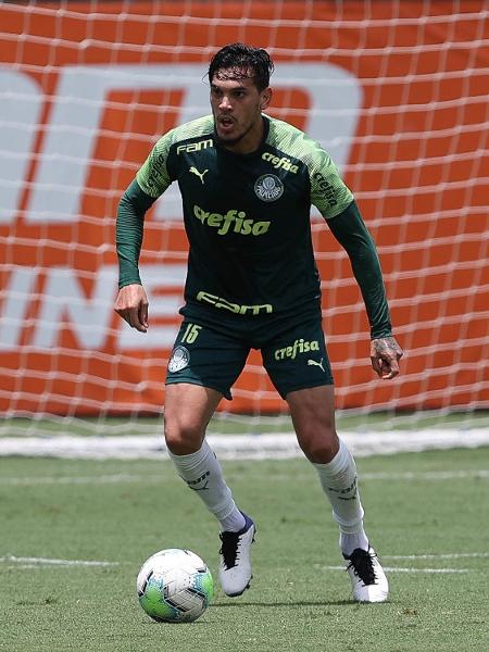 Gustavo Gómez, durante treino do Palmeiras, na Academia de Futebol - Cesar Greco