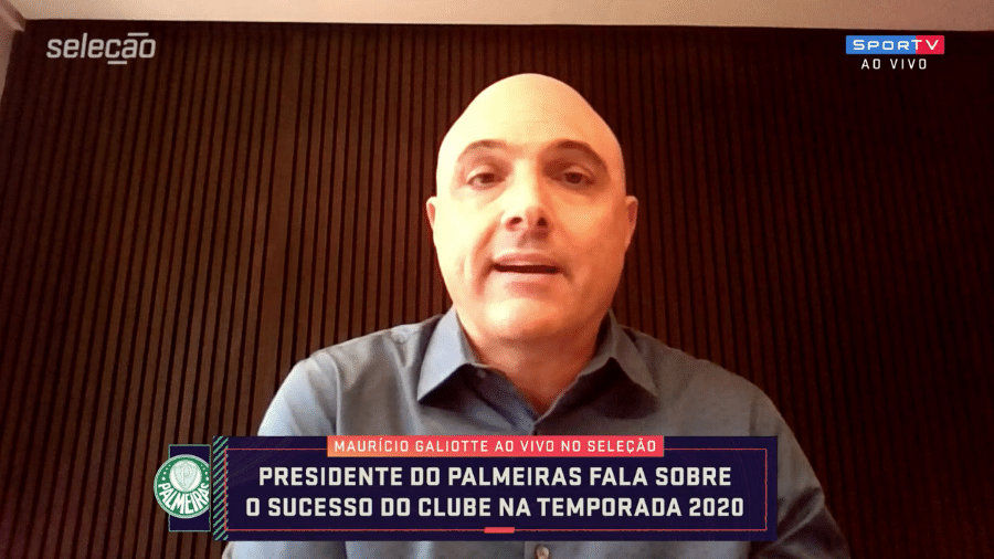 Maurício Galiotte, presidente do Palmeiras, em entrevista ao "Seleção Sportv" - Reprodução / SporTV