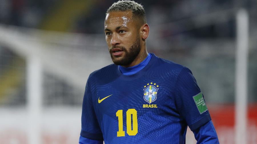 Neymar durante a partida entre Chile e Brasil, pelas Eliminatórias para a Copa do Mundo de 2022 - Pool via REUTERS
