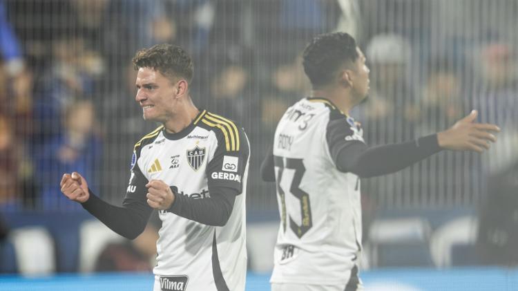 Natanael celebra gol em Godoy Cruz x Atlético-MG, jogo da Sul-Americana Natanael celebra gol em Godoy Cruz x Atlético-MG, jogo da Sul-Americana