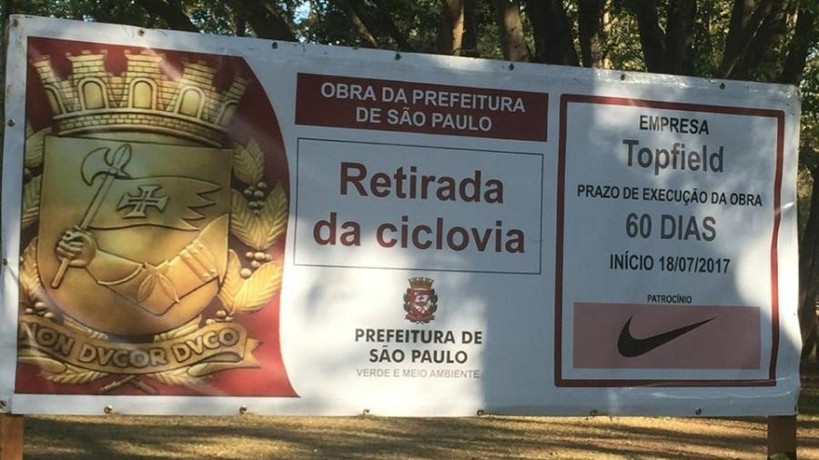 Afinal, a Nike patrocinou a retirada de uma ciclovia do Parque do Ibirapuera? - Reprodução