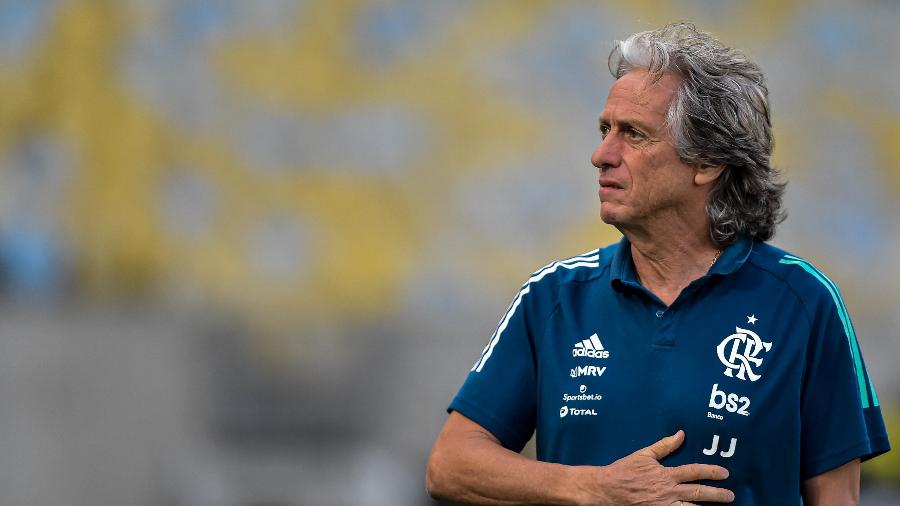 Jorge Jesus comanda o Flamengo. Técnico negocia renovação - Thiago Ribeiro/AGIF