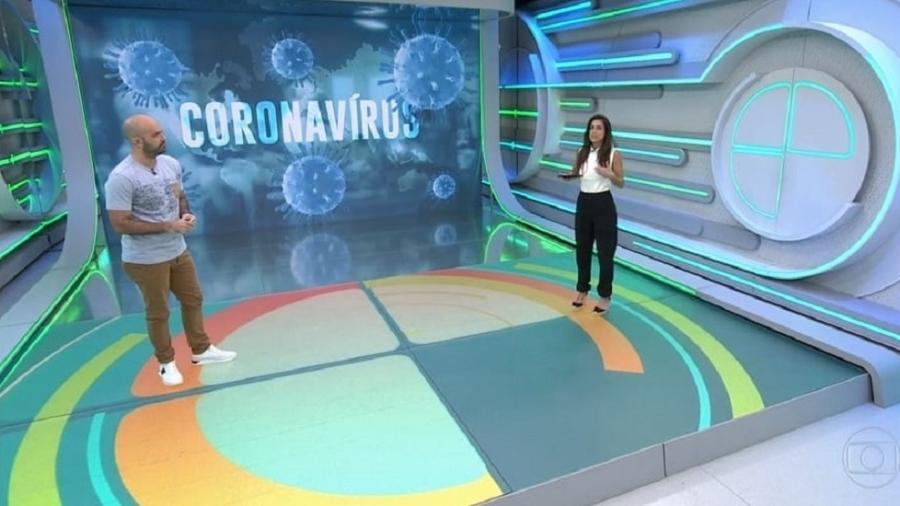 Lucas Gutierrez e Carol Barcellos no Esporte Espetacular - Reprodução/Rede Globo