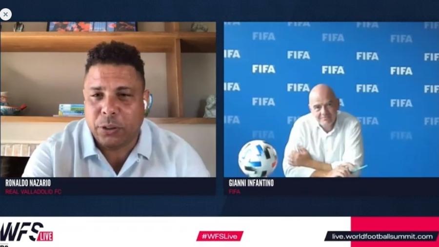Ronaldo Fenômeno conversa com Gianni Infantino, presidente da Fifa - Reprodução