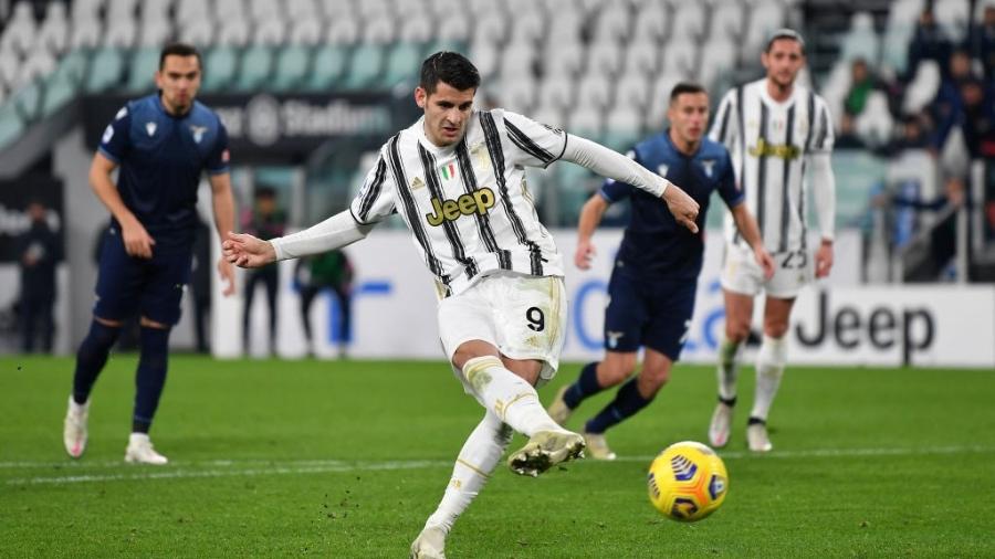 Morata marca para a Juventus em jogo contra a Lazio pelo Campeonato Italiano - Valerio Pennicino/Getty Images