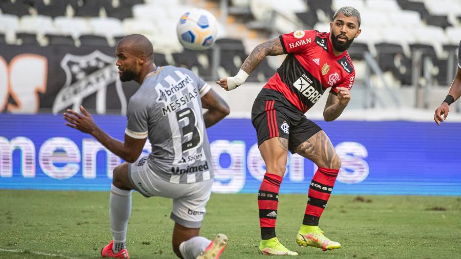 Gabigol e Messias, em lance do empate entre Ceará x Flamengo (1 a 1) no Castelão pelo Campeonato Brasileiro - Alexandre Vidal/Flamengo