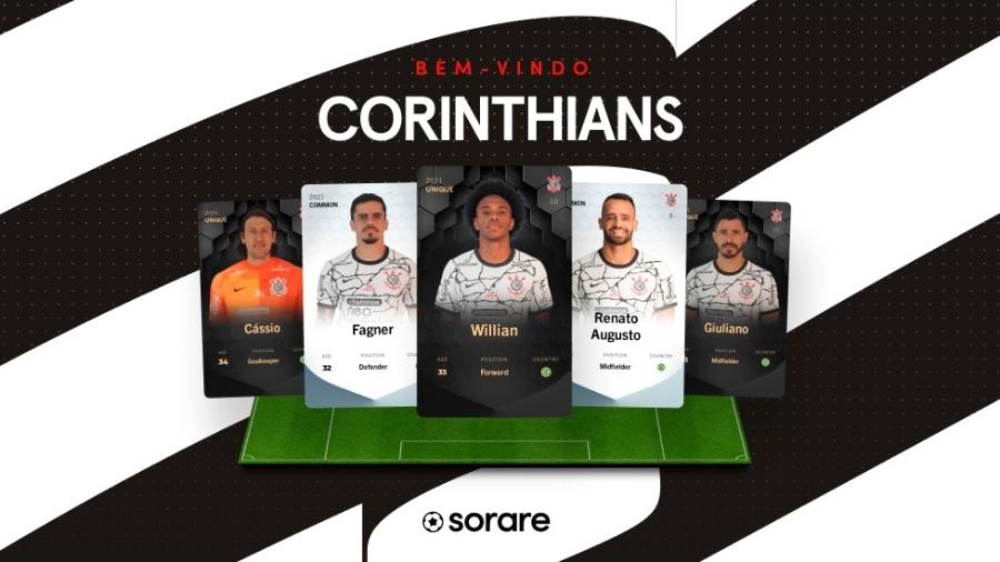 Clube divulgou parceria com a Sorare, empresa para emissão de cards digitais de atletas que já licencia 177 times - Reprodução/Corinthians