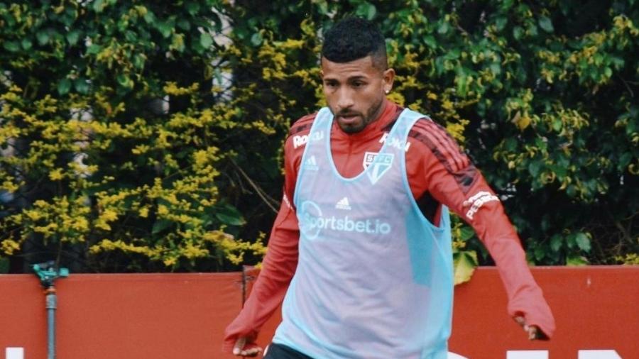 Joao Rojas foi um dos atletas do São Paulo que trabalhou hoje no CT da Barra Funda (foto de 27 de agosto de 2021) - Reprodução/Instagram