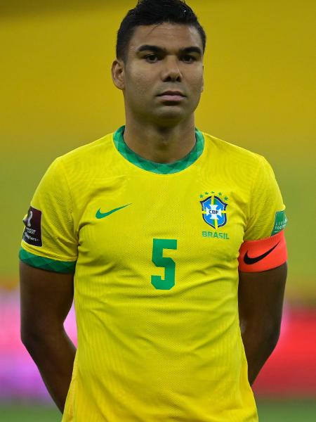 Casemiro em ação com a camisa da seleção brasileira - Pedro Vilela/Getty Images