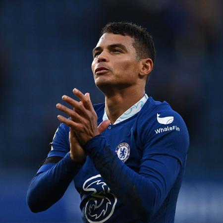 Thiago Silva, durante jogo do Chelsea - Ben Stansall / AFP