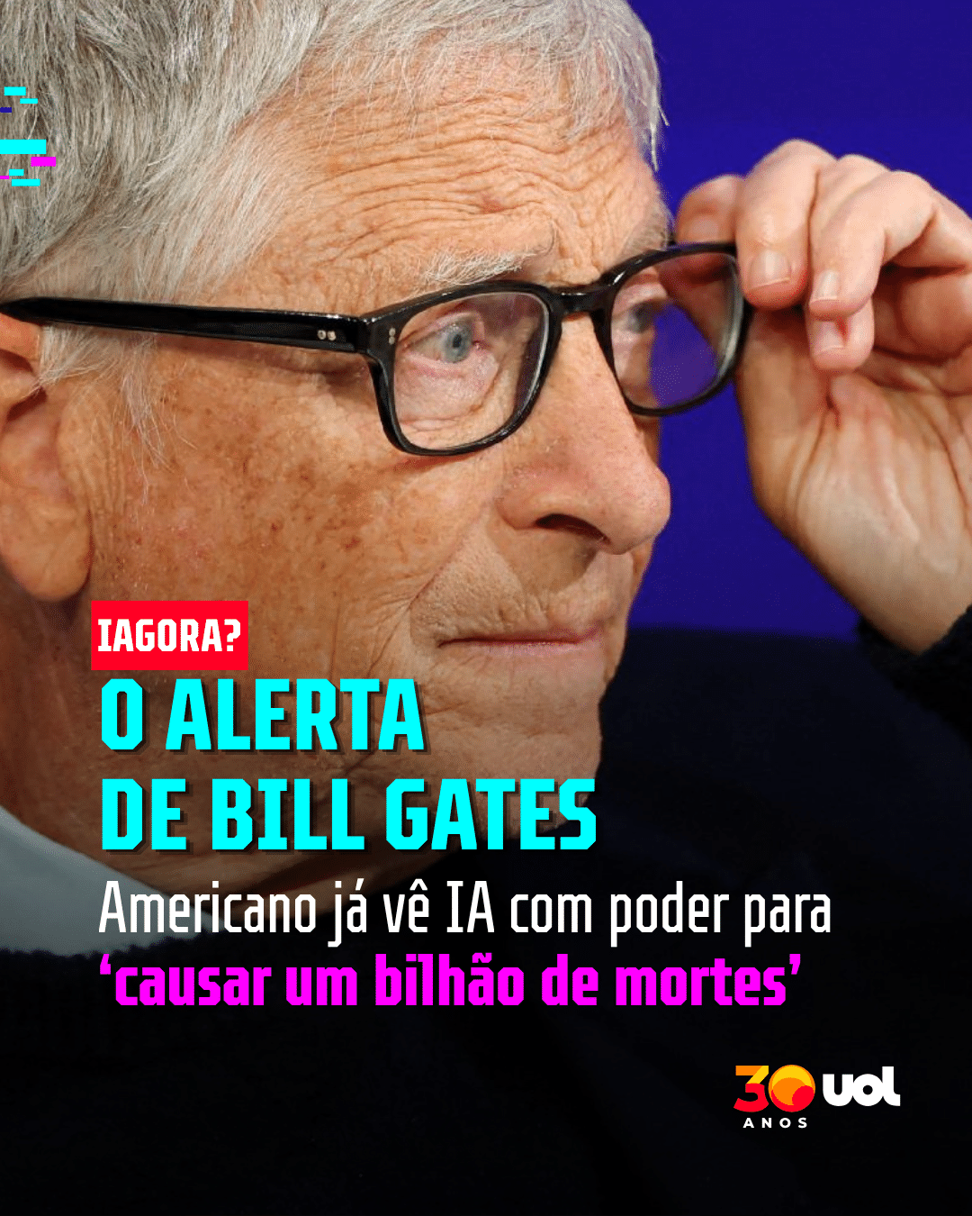 Bill Gates alerta para riscos da IA e possibilidade de