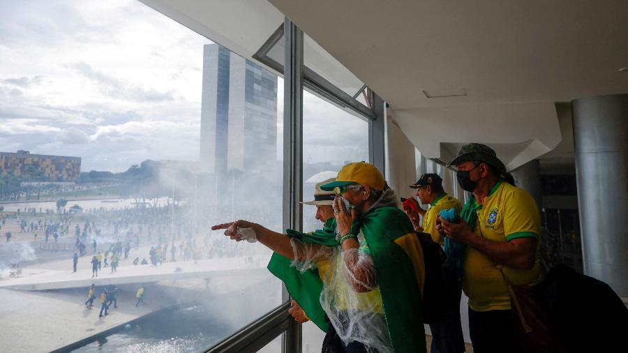 9.jan.2023 - Golpistas invadiram e depredaram os prédios dos três Poderes em Brasília - Reuters
