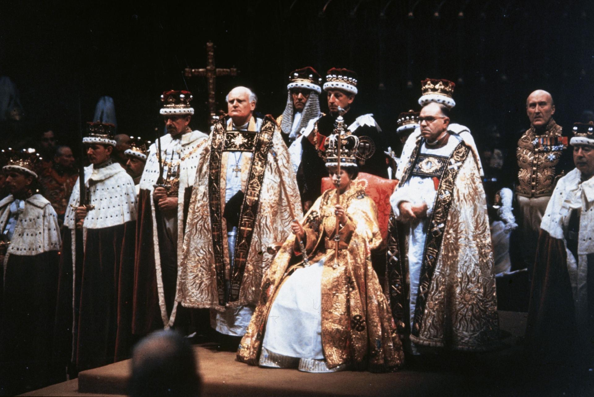 Queen  Elizabeth at her coronation June 2, 1953 - Getty Images