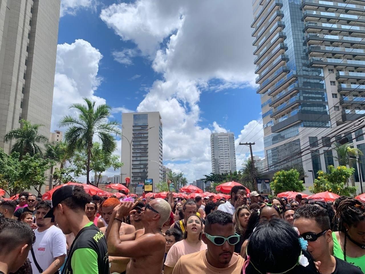 Foliões se reunem debaixo do sol para o Bloco da Lexa, na zona norte de São Paulo - Camila Corsini / UOL