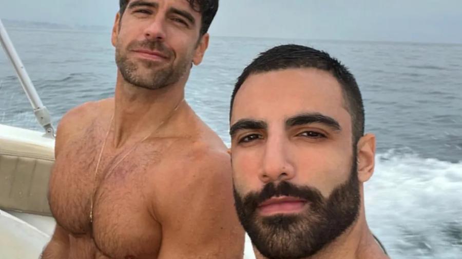 Marcos Pitombo e o namorado, o diretor de marketing lasser Hamer Kaddourah - Reprodução/Instagram