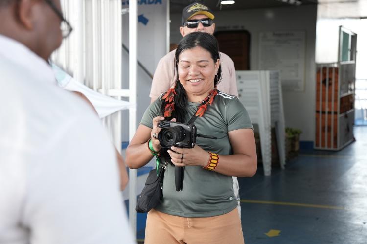 Rebeca Tupinambá, durante as gravações do filme