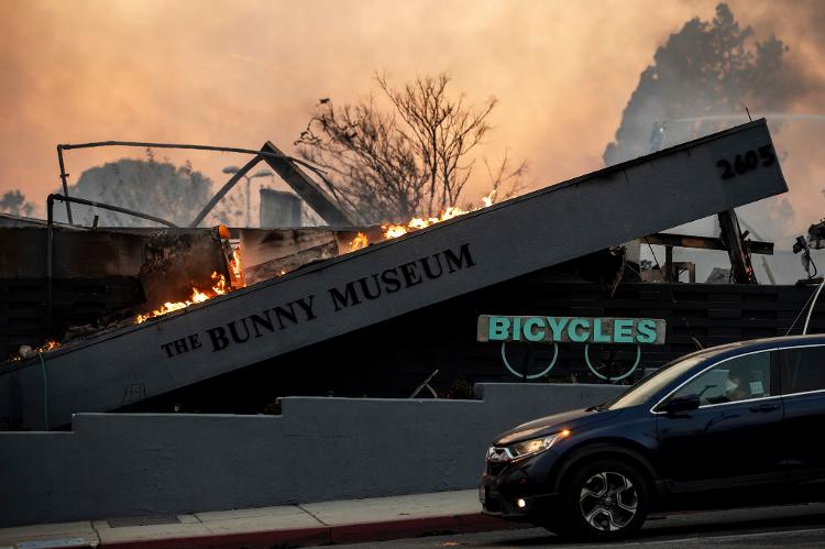 The Bunny Museum, outro local atingido pelo fogo em Altadena