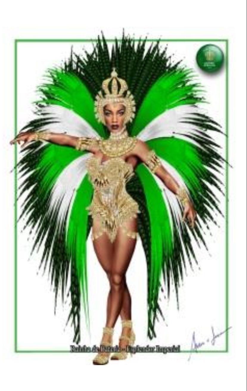 Darlin Ferrattry desfila como "Esplendor Imperial" no Império Serrano - Reprodução/Abre-Alas