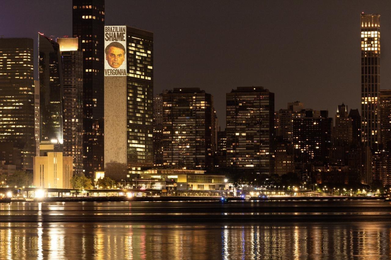 Protest against Bolsonaro in the USA - Anonymous action