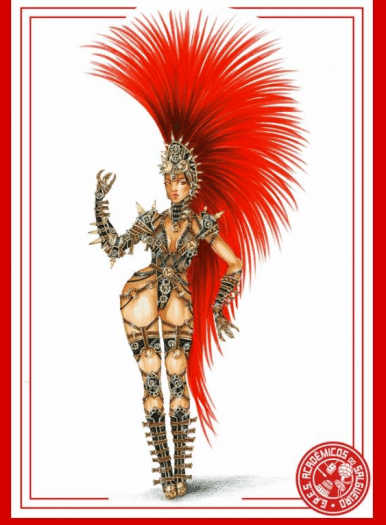 Viviane Araújo desfila como "Gladiadora" no Salgueiro - Reprodução/Abre-Alas