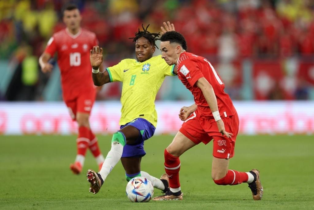Fred, who is replacing Neymar, during a match against Switzerland - Clive Brunskill/Getty Images