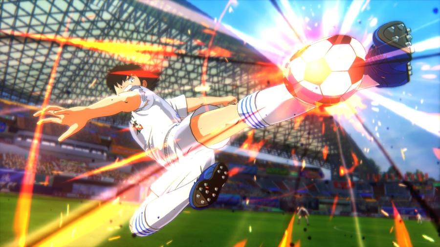 Voadora, dragões, bola pegando fogo: é só uma partida normal de Captain Tsubasa - Divulgação/Bandai Namco