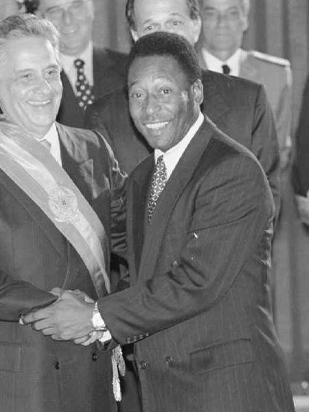 01.jan.1995 -- Pelé na posse do presidente Fernando Henrique Cardoso - Sérgio Lima/Folha Imagem