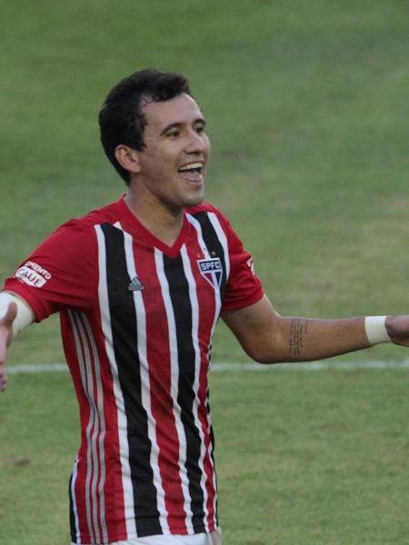 Pablo, atacante do São Paulo, comemora gol contra a Inter de Limeira, no Paulistão - Divulgação/São Paulo