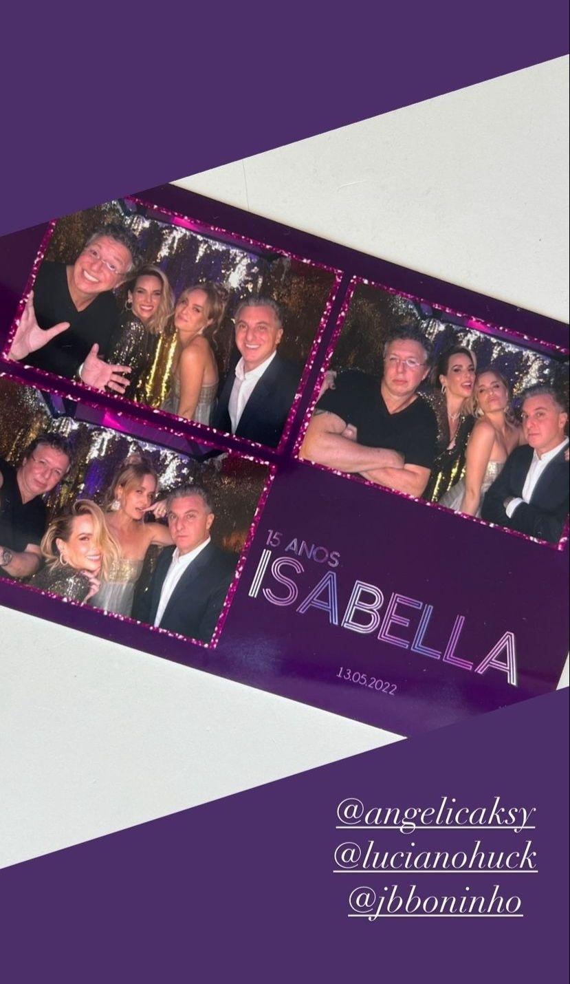 Boninho, Ana Furtado, Angélica y Luciano Hack en la fiesta de 15 años de Isabella - clon / Instagram