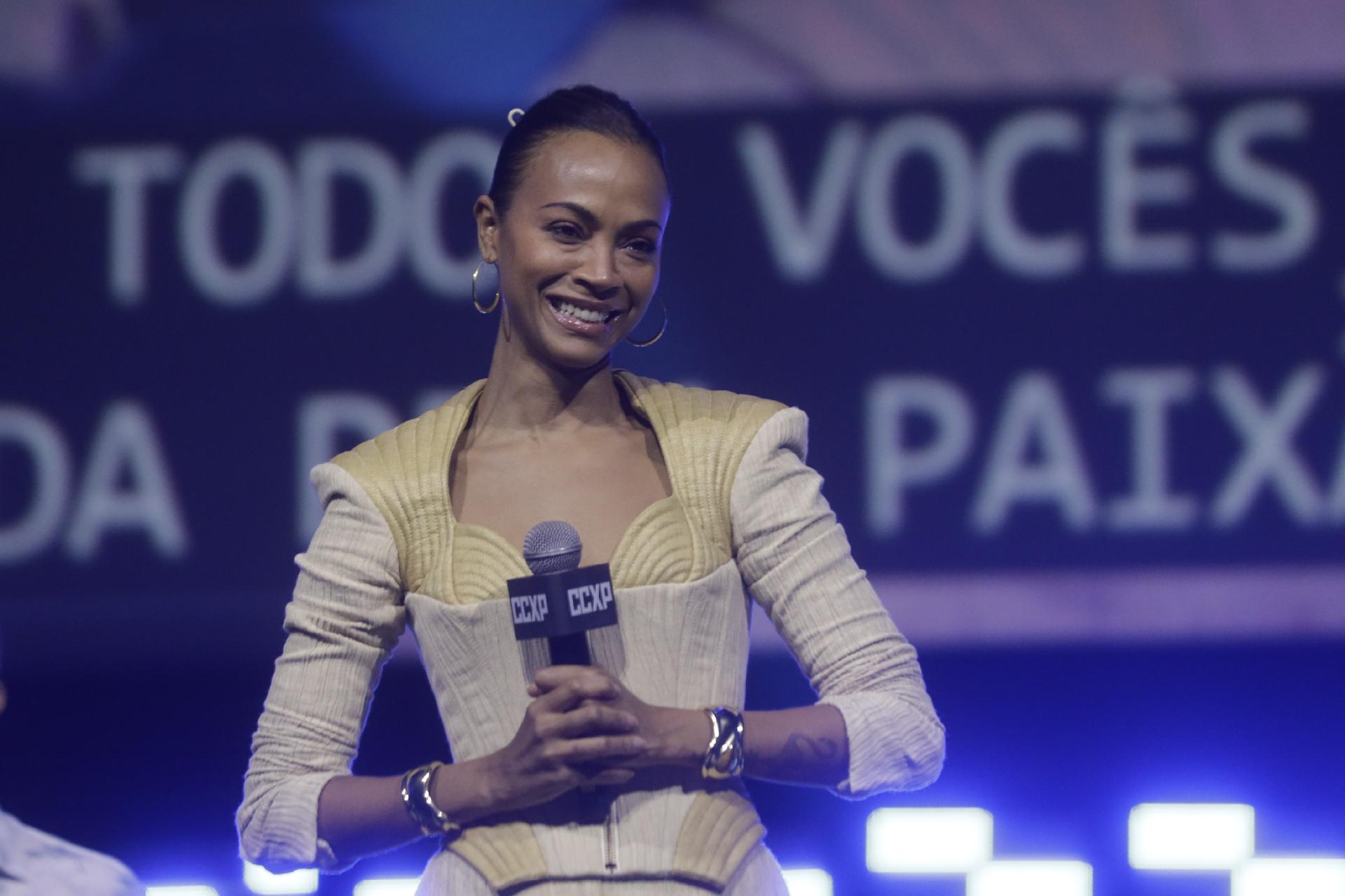 Zoe Saldaña foi à CCXP falar sobre "Avatar 2" - Ricardo Matsukawa / UOL