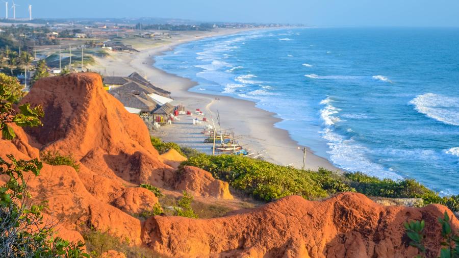 Praia de Morro Branco, em Beberibe, no Ceará, está em risco de encolher devido às mudanças climáticas - Prefeitura de Beberibe