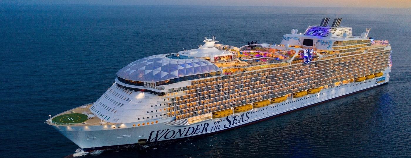 O gigante Wonder of the Seas: cinco vezes mais pesado que o Titanic - Divulgação/Royal Caribbean